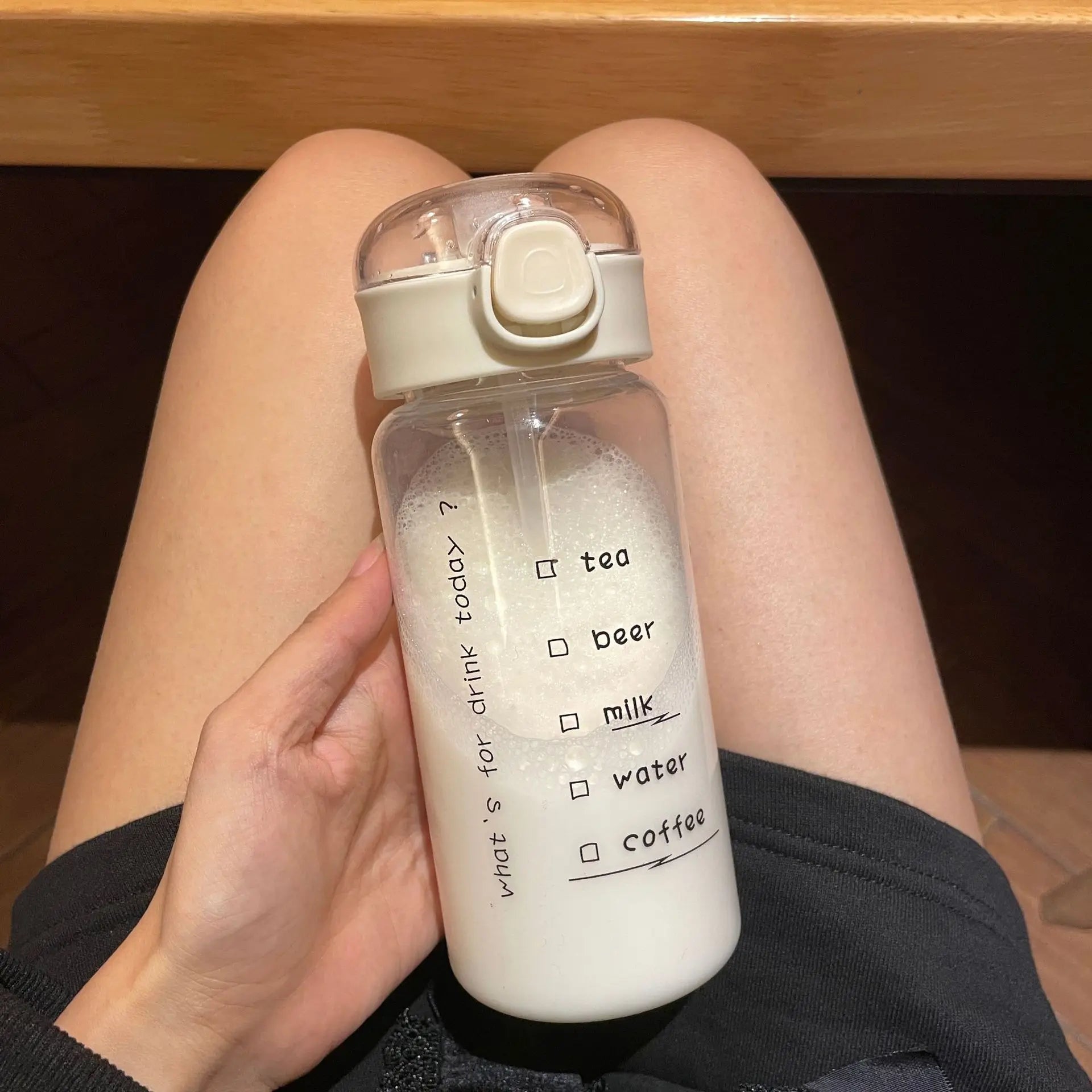 520-600ML Transparent Creative Printed Plastic Water Bottle Bouncing Straw Sports Cup Outdoor Travel Portable Water Bottle Regal