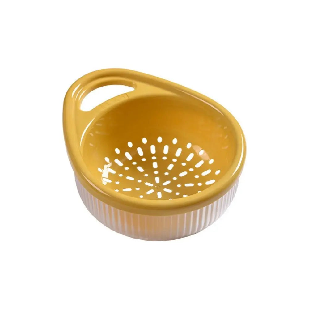 Hollow Drain Basket for Home Kitchen Multi-functional Double-layer Sink Sieve Fruit and Vegetable Portable Rice Washing Basket