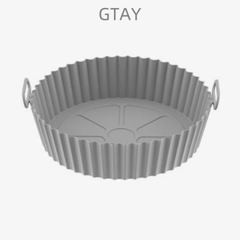 Air Fryer Silicone Basket Reusable Container Accessories Oven Tray Pizza Fried Chicken Baking Mold Protector Kitchen Tool