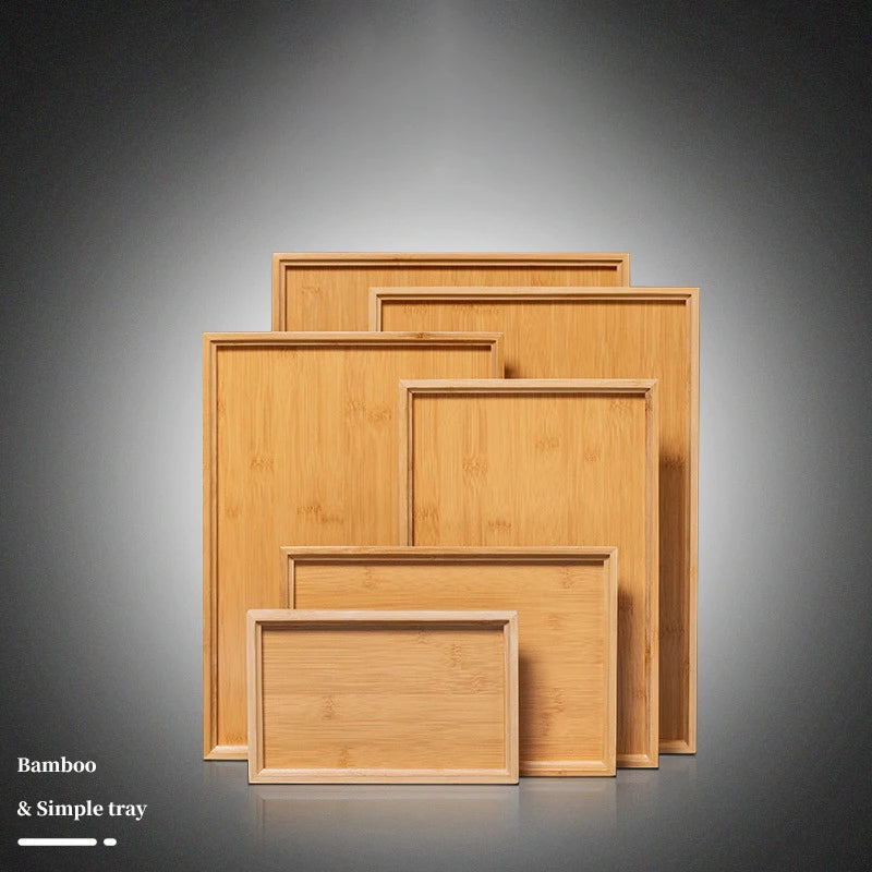 Wooden Tray High-value Rectangular Solid Wood Tea Fruit Snack Tray Desktop Storage Tools Homehold Restaurant Utility Wooden Tray