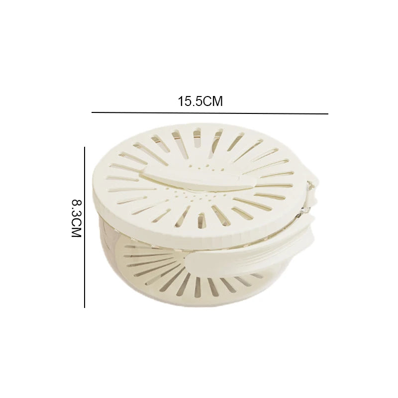 Fruit Washing Basket with Folding Handle Multifunction Vegetable Draining Bowl Plastic Kitchen Colander Home Fridge Seal Crisper