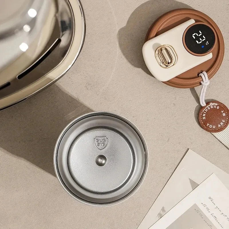 Stainless Steel High Aesthetic Insulated Cup Display Temperature Coffee Cup Intelligent Car Mounted Water Cup Gift Drinking Tool