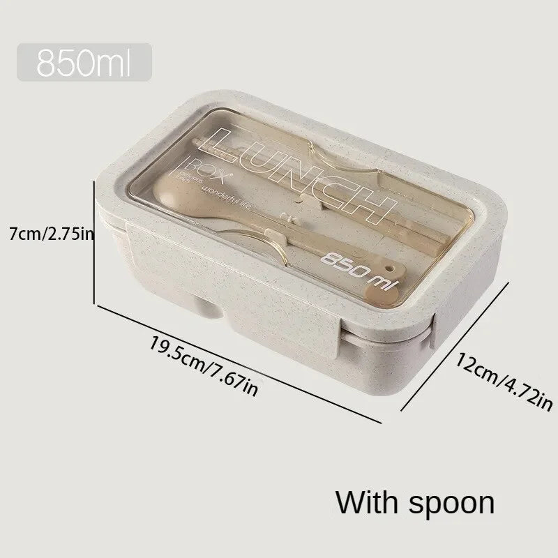 Wheat Straw Japanese Bento Box Student Lunch Box Explosive Office Worker Plastic Partition Microwave Lunch Box Lunch Box