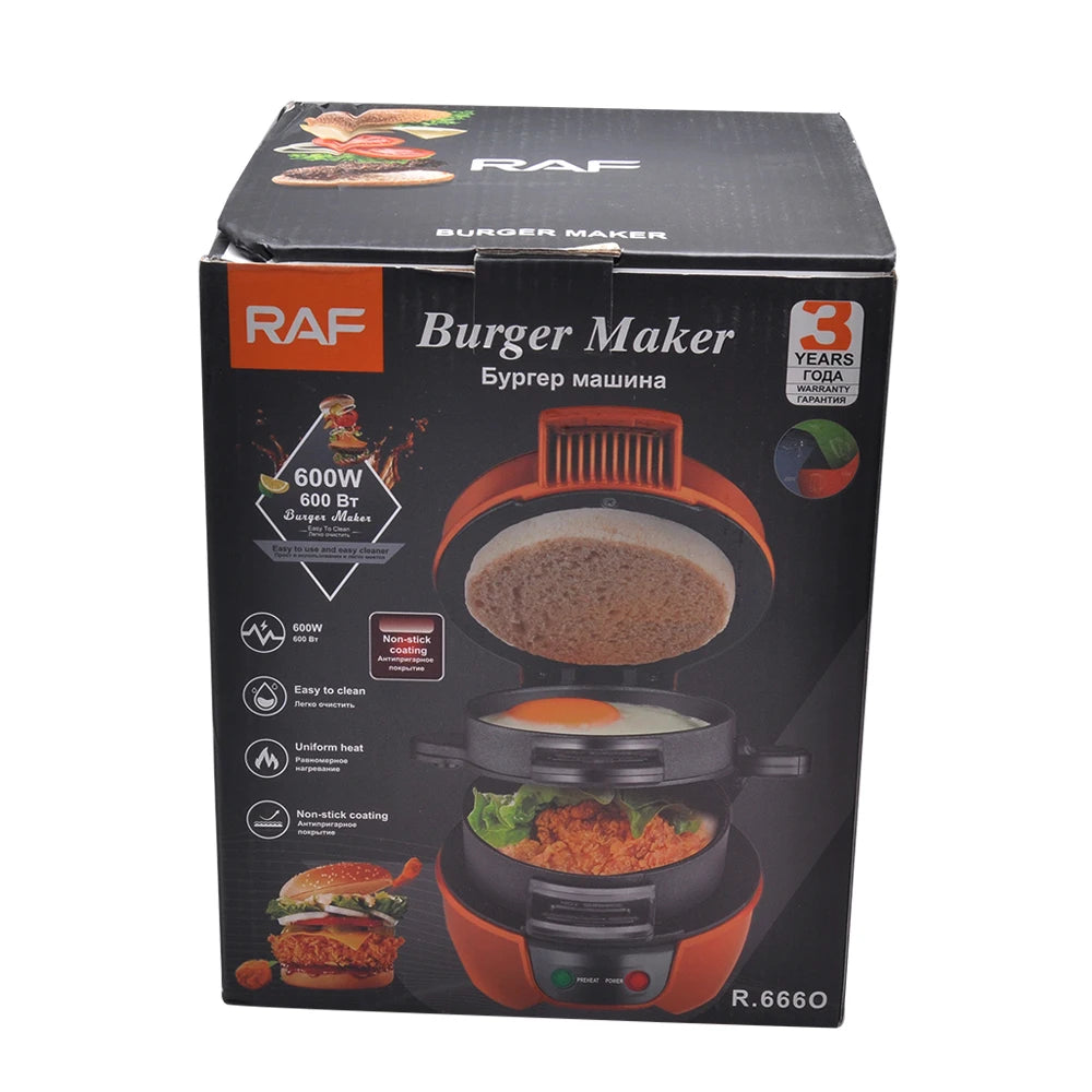 Electric Burger Sandwich Maker 600W Bread Grill Baking Toaster Bread Machine for Breakfast Home Kitchen Pancake Pan 220V EU 토스트기