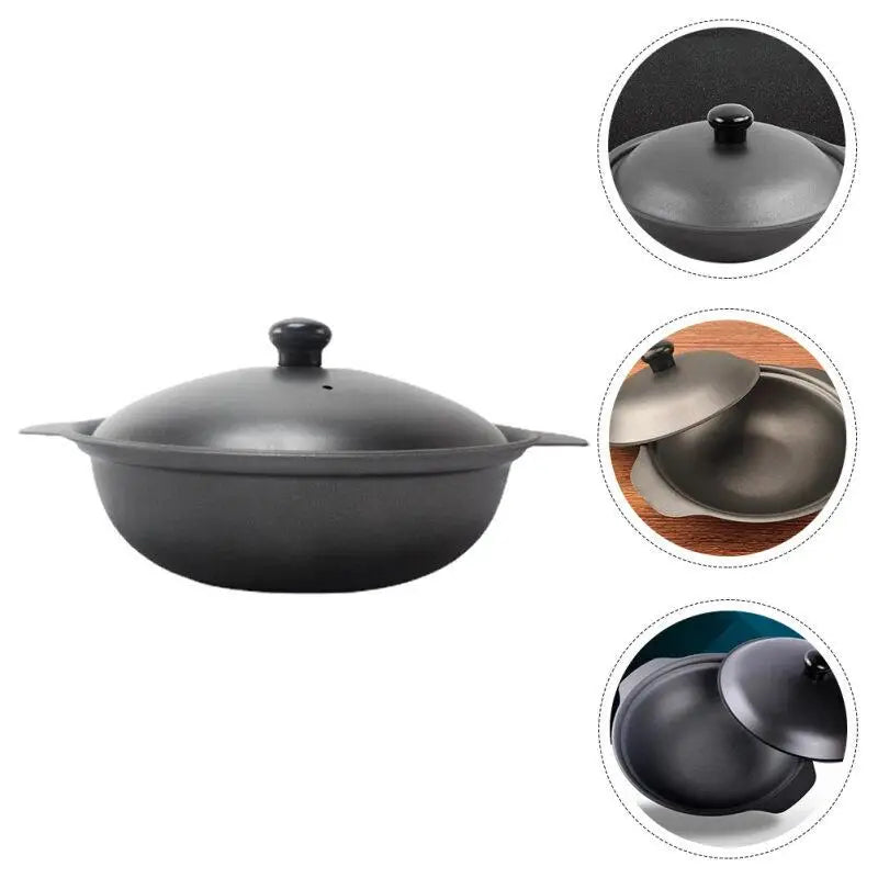Casserole Spaghetti Noodle Containers Household Small Iron Pot Stove Cast Braised Chicken Rice Heat-resistant