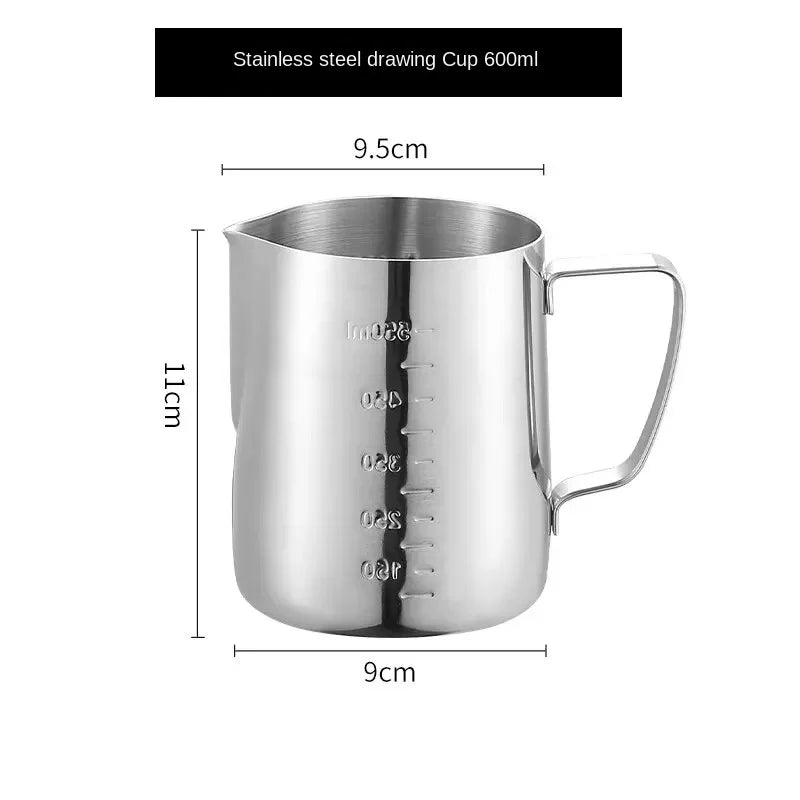 Coffee Milk Frother, Latte Art Frother, Stainless Steel Measuring Cup, Espresso Barista Tool, Coffee Accessories