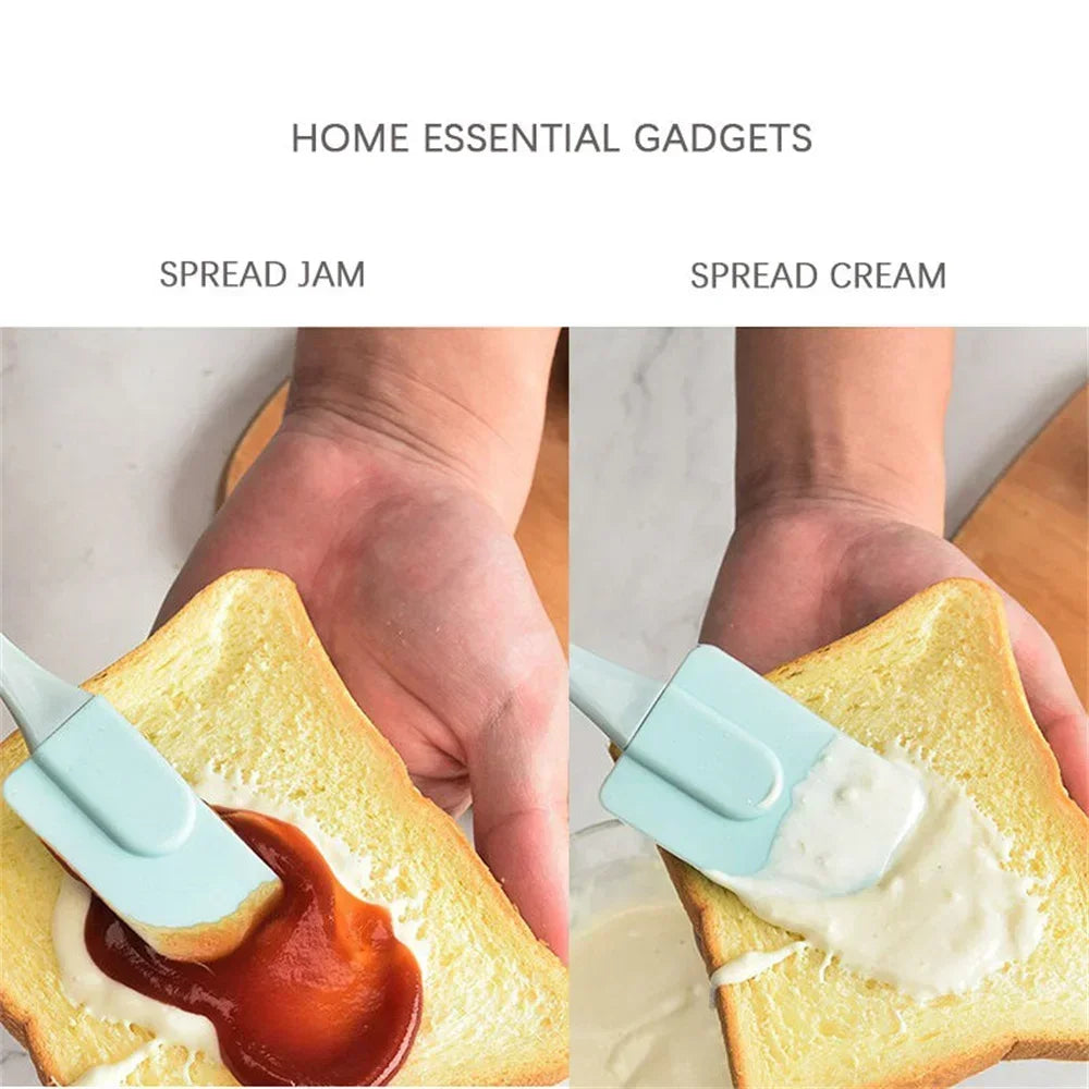 3PCS/Set Cream Scraper DIY Bread Cake Butter Spatula Mixer Oil Brush Kitchen Baking Tool Silicone Spatula Non-stick Kitchen