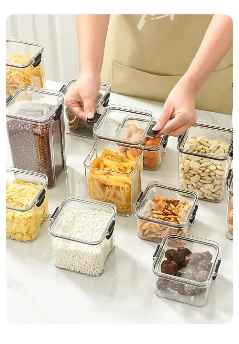 Kitchen Multigrain Snack Sealed Storage Box Dried Fruit Dried Goods Jar Drawer Storage Container Moisture Proof Box Plastic