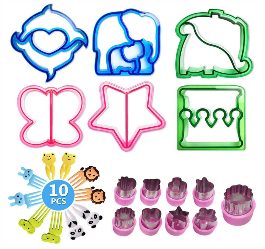 Sandwich Cutters Set for Children Food Cookie Bread Mold Maker Fruit and Vegetable Shapes Cutting Mould Baking Tools for Kids