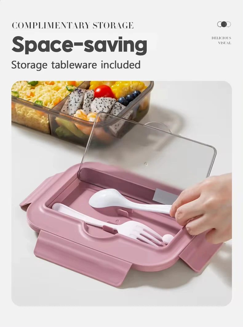 1pc Lunch Boxes, Tragbare Geteilte Lunchbox, Ins Nordic Style -Box, Getrennte Lunchbox