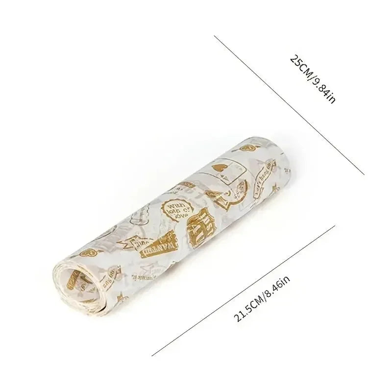 50PCS/1Lot Wax Paper Food Wrappers Wrapping Paper Food Grade Grease Paper for Bread Sandwich Burger Oilpaper Baking Tool baking