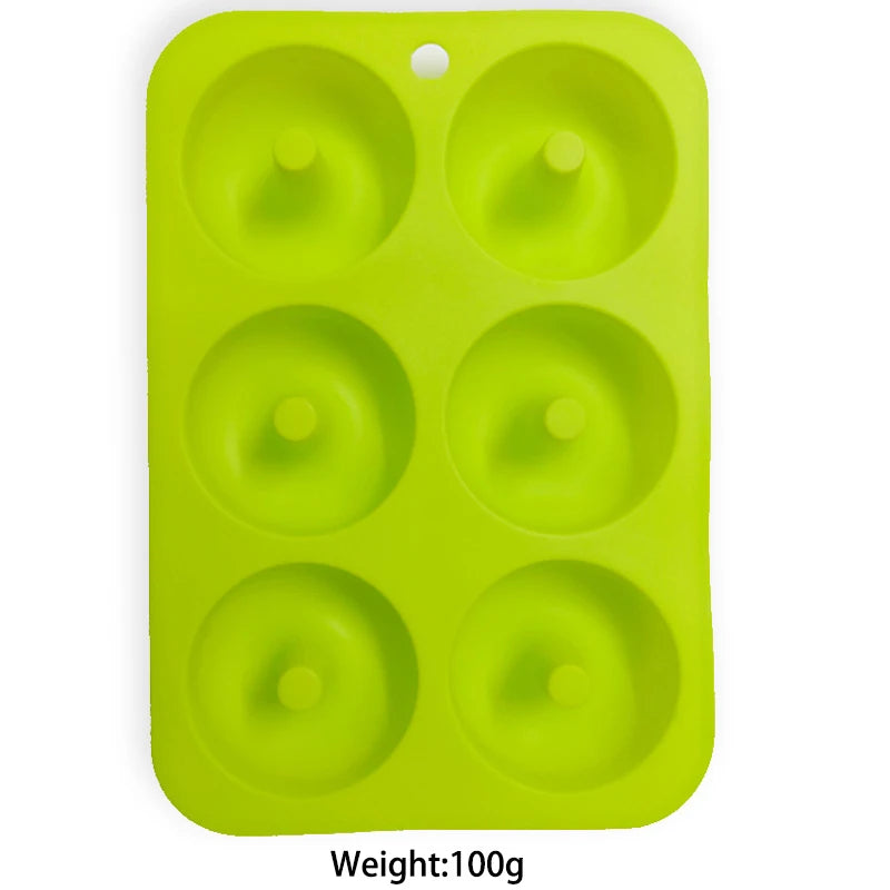 Heat Resistant Silicone Donut Mold for 6 Doughnuts Food Grade Silicone Bagels Pan for Baking Non Stick Mini Cupcake Mould
