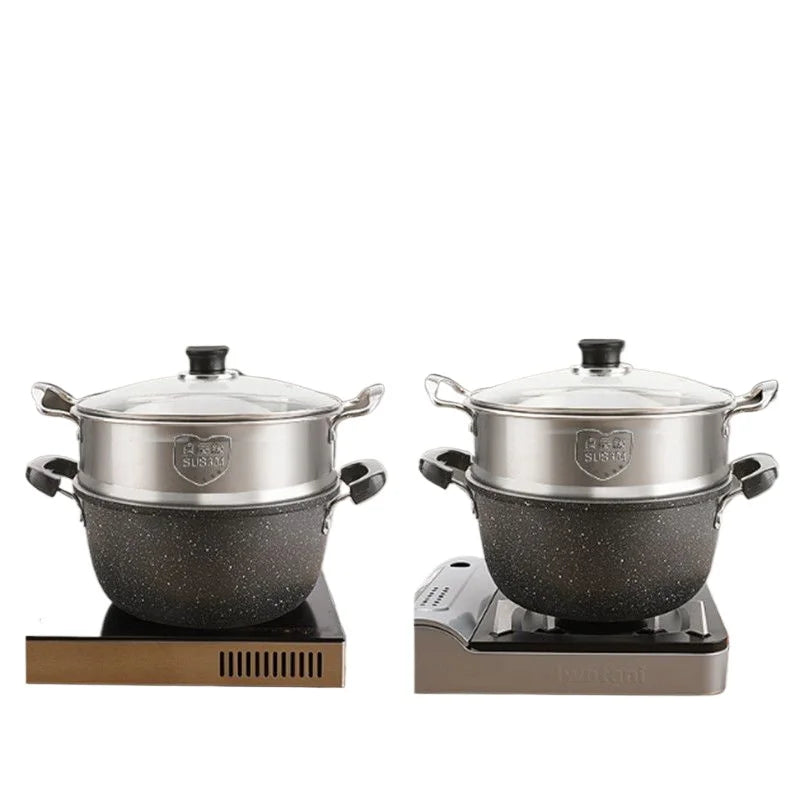 Soup Pot Non-stick  Thick Soup Stew Pot Cook Noodles Hot Milk Porridge  Gas Cooker Universal Induction Pot Instant