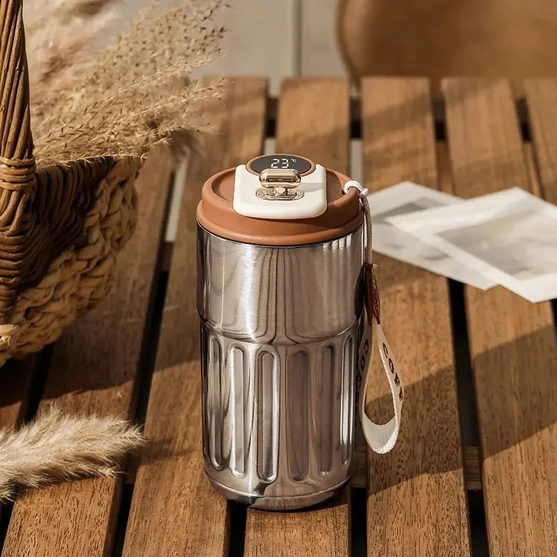 Stainless Steel High Aesthetic Insulated Cup Display Temperature Coffee Cup Intelligent Car Mounted Water Cup Gift Drinking Tool