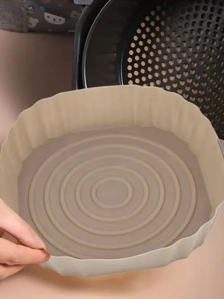 Reusable Air Fryer Silicone Baking Tray Basket Mat, Non Stick Circular Microwave Mat Baking Mat Oven Air Fryer Kitchen Tools