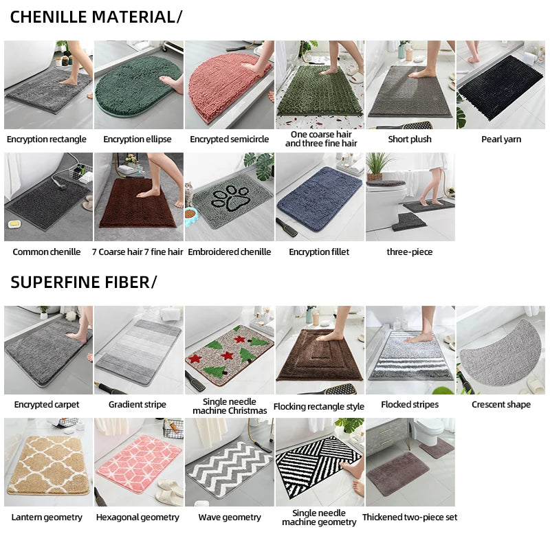 Floor Mat,bathroom Absorbent Non Slip Mat,bathroom Door Mat,bedroom Carpet,bathroom Decoration,kitchen Area Carpet,laundry Room