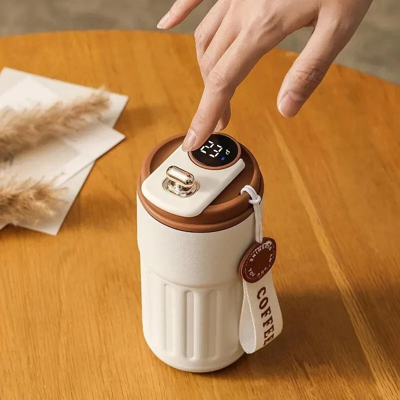 Stainless Steel High Aesthetic Insulated Cup Display Temperature Coffee Cup Intelligent Car Mounted Water Cup Gift Drinking Tool