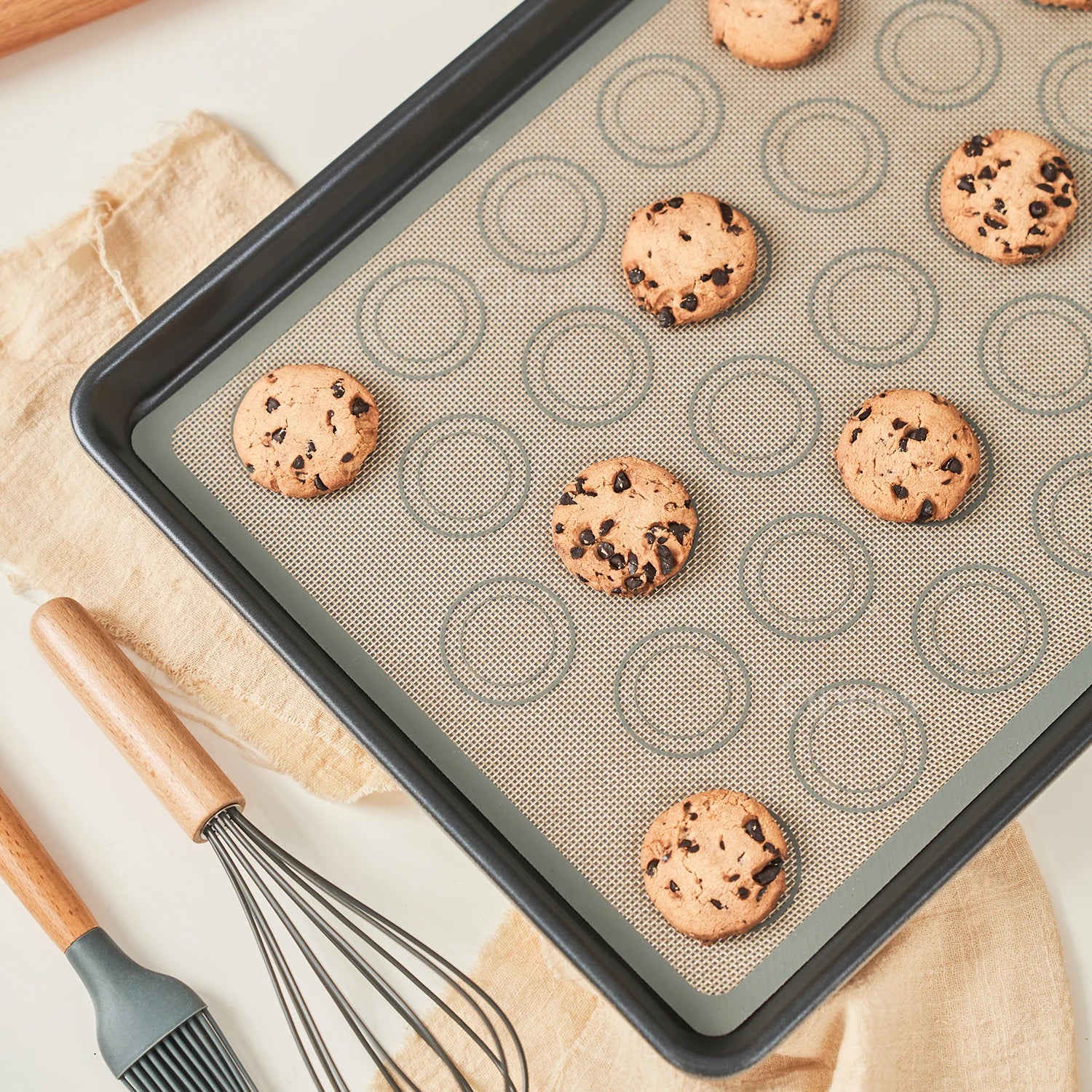 1PC Silicone Baking Mat for Oven, Reusable Non Stick Heat Resistant Bakeware Sheets Liner, Baking Tools for Cookie Macaron Bread