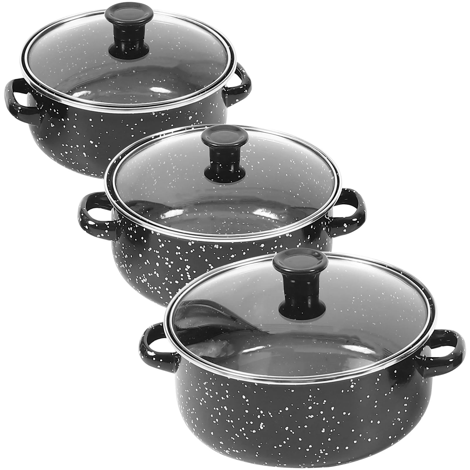 Mini Steamed Egg Bowl Cooking Pots with Handle Sauce Lid Pan Pans Non Stick Three Piece Suit Small Saucepan