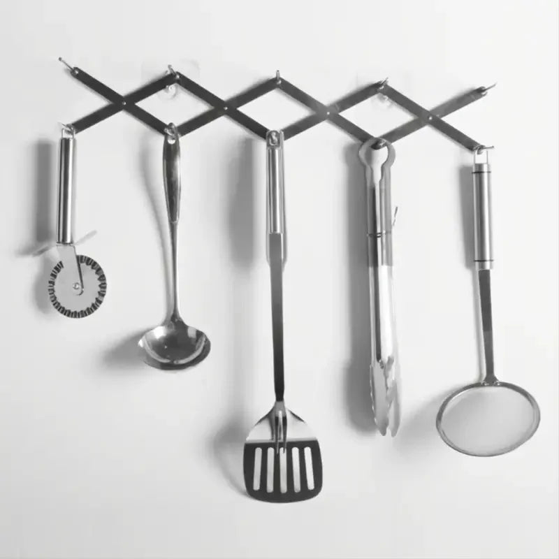 1PC Kitchen Storage Tray Extended Stainless Steel Pot Lid Folding Telescopic Integrated Molding Plate Holder