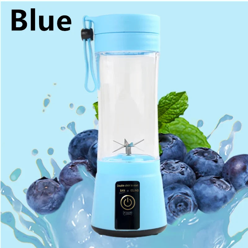 1Pc Portable Fruit Juice Blenders Summer Personal Electric Mini Bottle Home USB 6 Blades Juicer Cup Machine For Kitchen