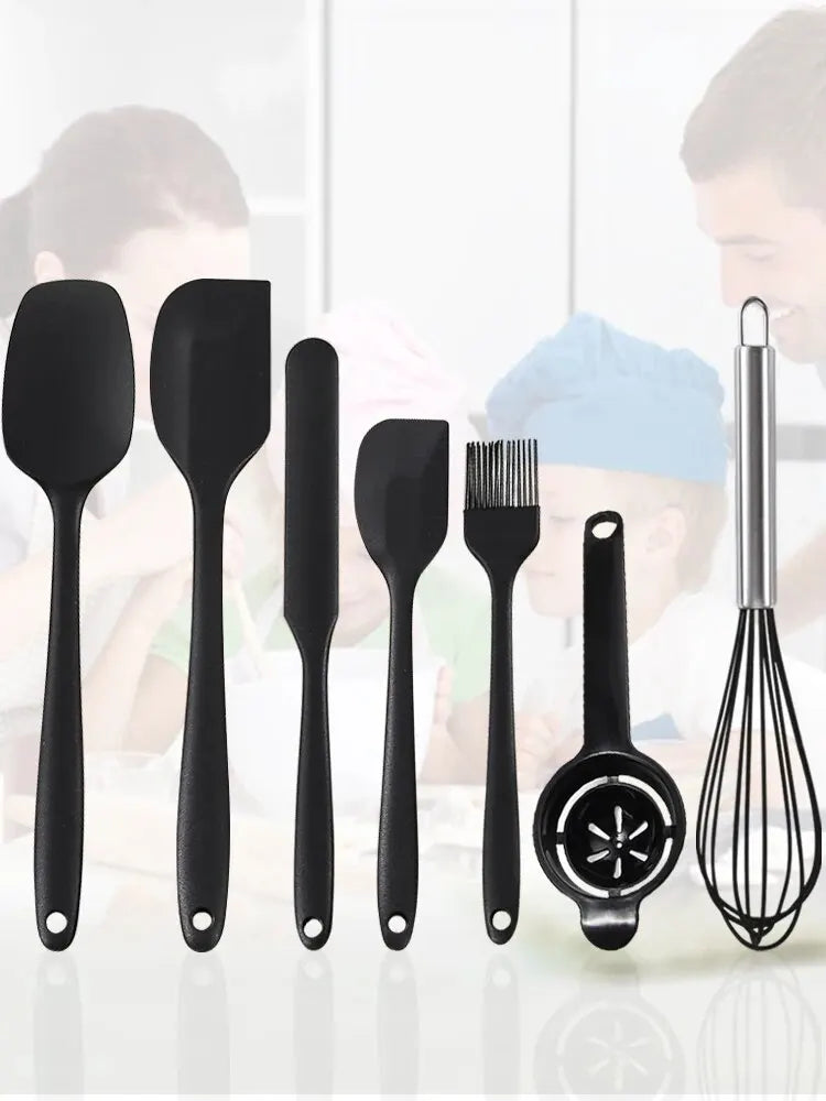 7 Piece Silicone Spatula Set Non-Stick Heat-Resistant Spatulas Turner for Cooking Baking Mixing Baking Tools