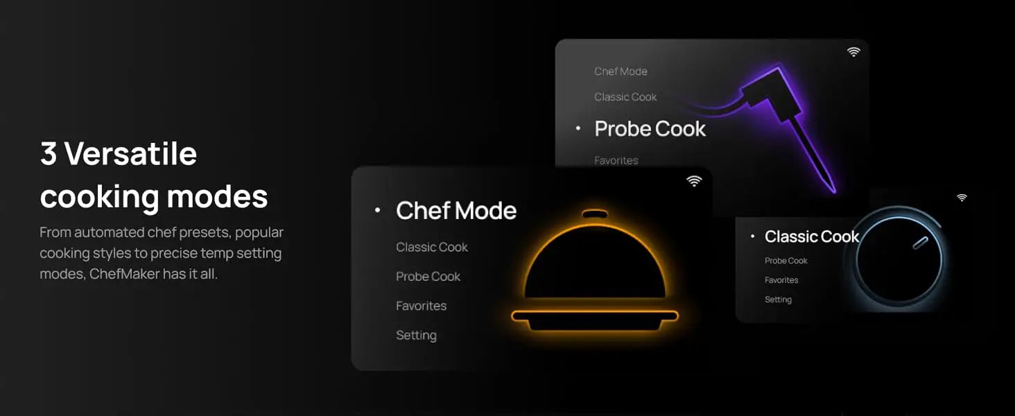 Cook like a pro with just the press of a button, Smart Air Fryer Cooker with Cook probe, Water