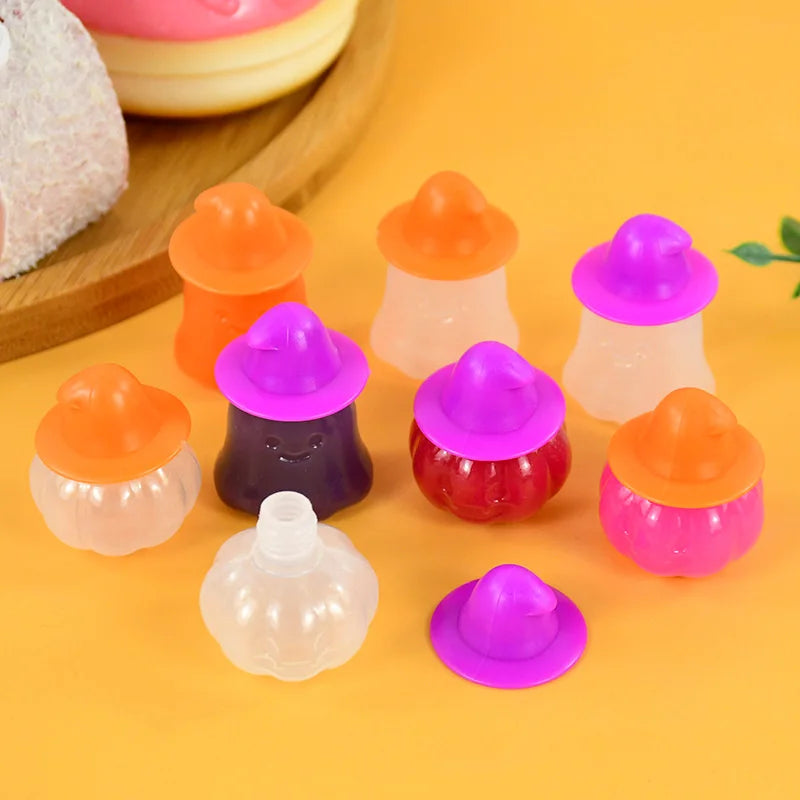 Halloween Mini Fruit Forks Plastic Squeeze Sauce Bottles Dessert Cocktail Cake Decor Halloween Party Supplies Baking Accessories
