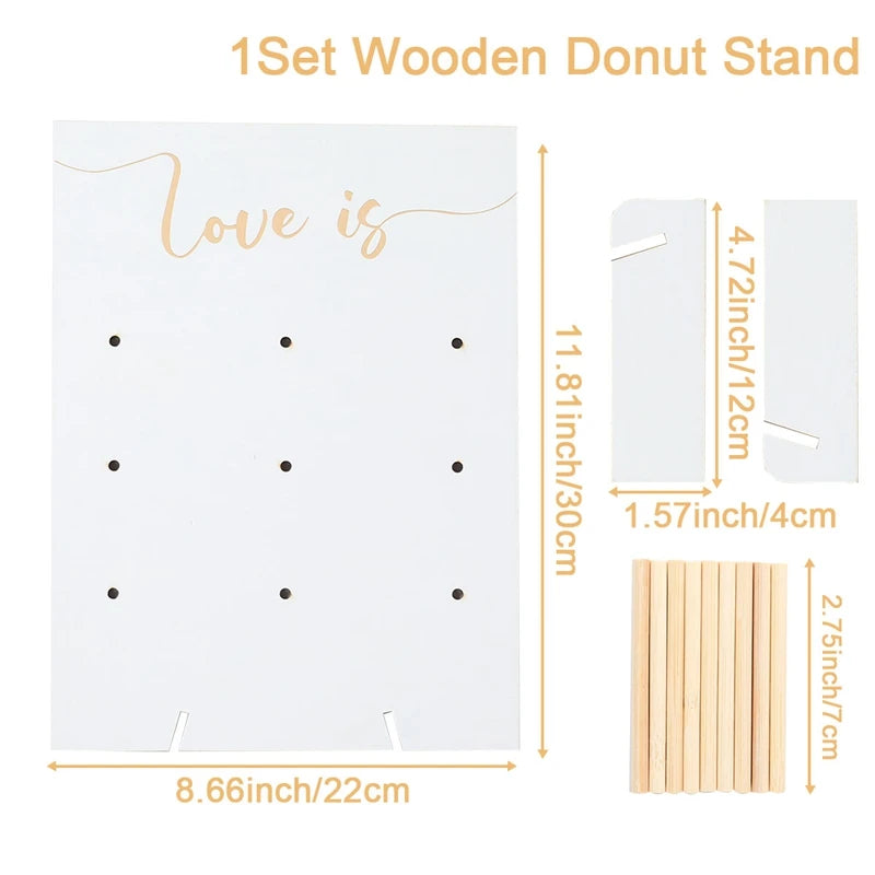 Wedding Decoration Wooden Donut Stand Wall Dessert Doughnut Table Holder Wedding Mariage Supplies Kid Birthday Party Baby Shower
