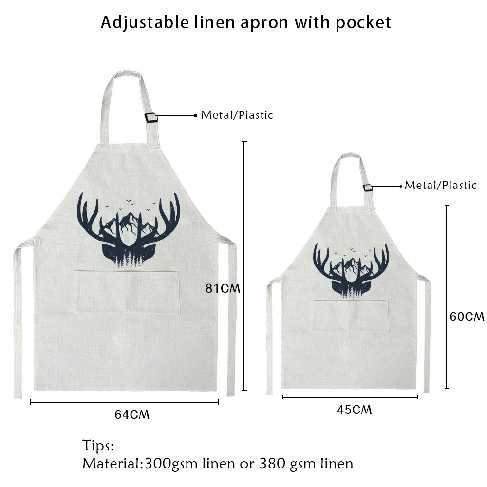 10pcs/lot  Linen Kitchen Apron With Pocket Sublimation Blank Dye Ink Transfer DIY Craft High Quality FREE Shipping