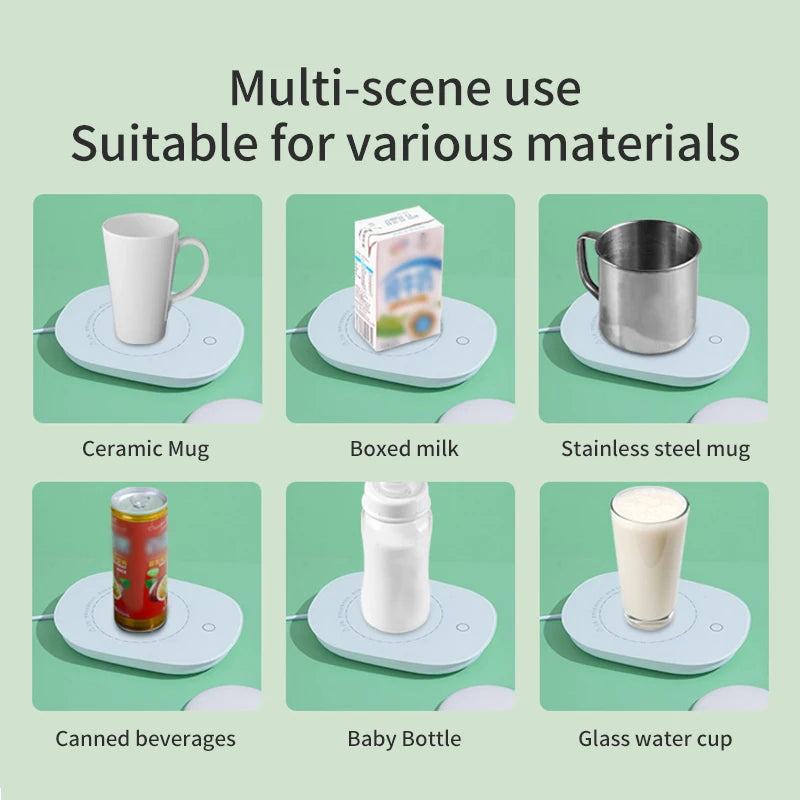 1 PCS Electric Heated Coffee Mug Heating Coaster for Home Office Milk Tea Water Heating Mat Smart Thermostatic Warmer Pad
