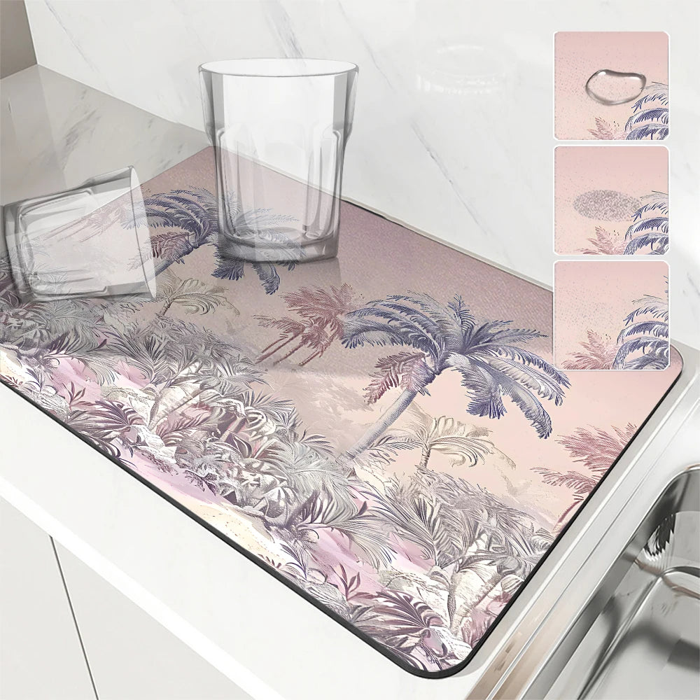 VIKAMA Kitchen tableware diatomaceous earth impermeable drainage mat heat insulation non-slip bathroom doormat home decoration