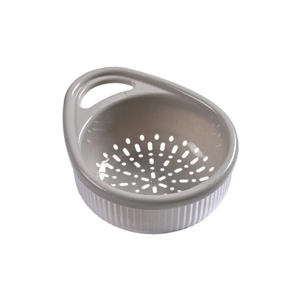 Hollow Drain Basket for Home Kitchen Multi-functional Double-layer Sink Sieve Fruit and Vegetable Portable Rice Washing Basket