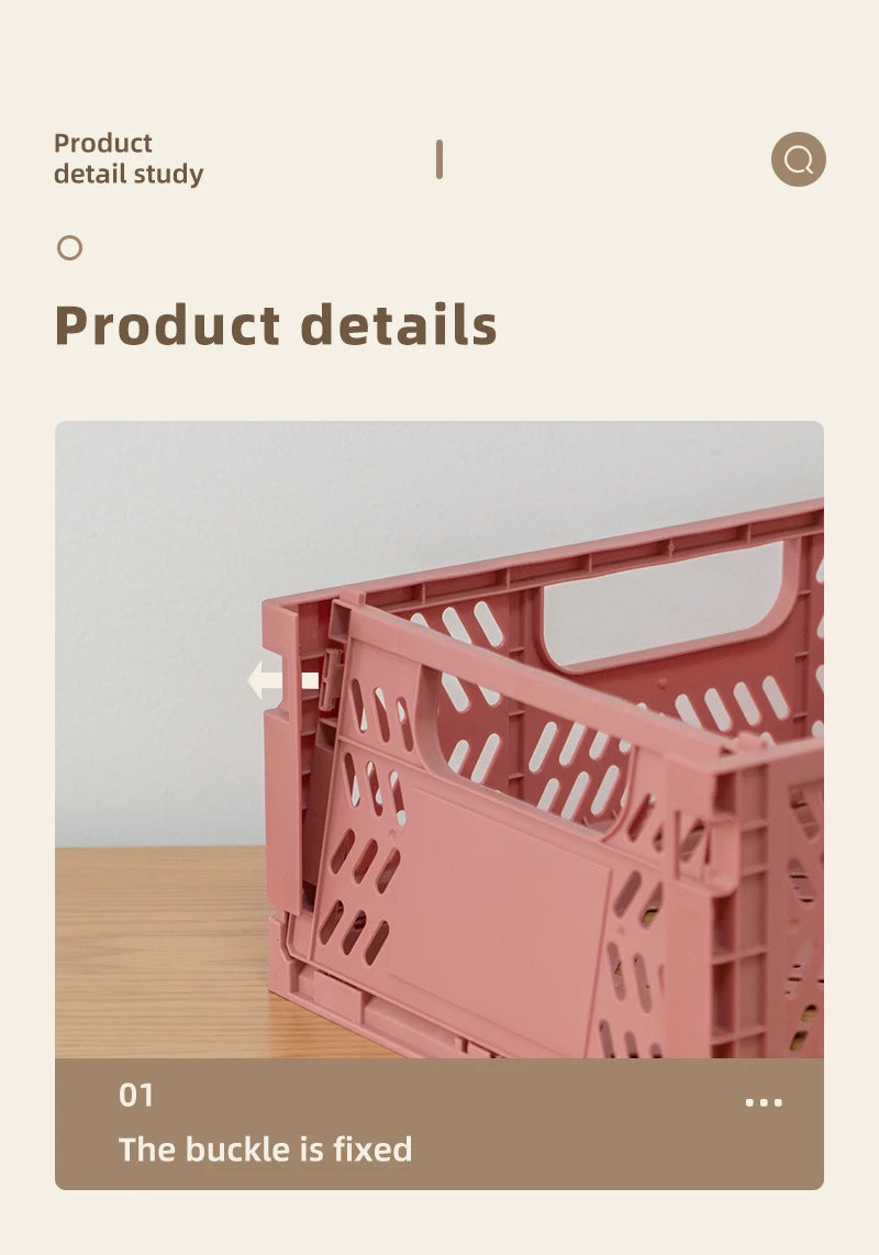 Hot Sale Small Collapsible Plastic Folding Kitchen Fruit Vegetable Household Storage Basket with Handle