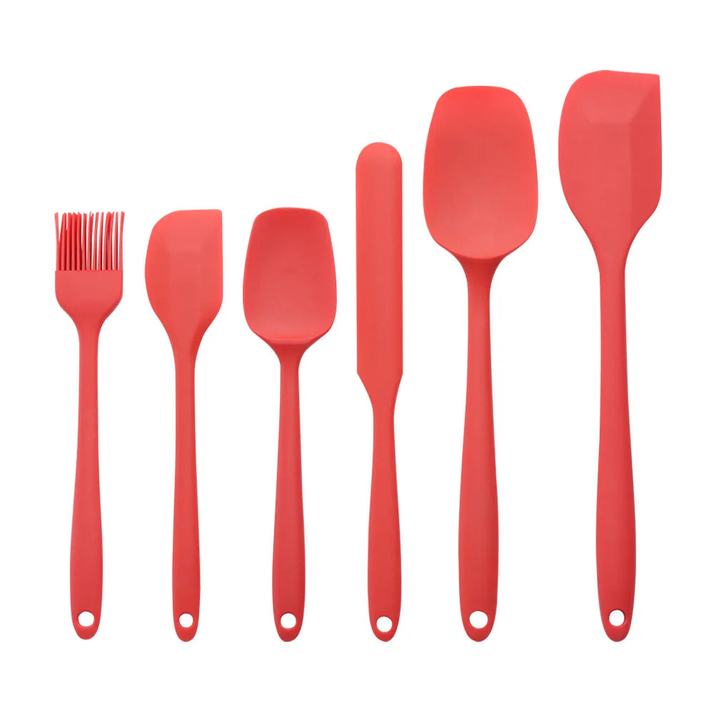 6 Pieces Silicone Spatula Set Food Grade Non Stick Heat Resistant Spatulas Turner for Cooking Baking Mixing Baking Tools