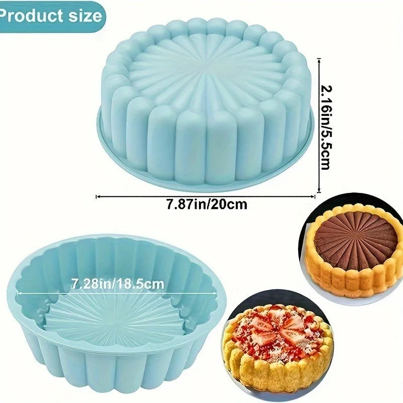 1 circular sunflower silicone cake mold, non stick flexible baking tray, used for desserts and chocolate pastries, baking tool