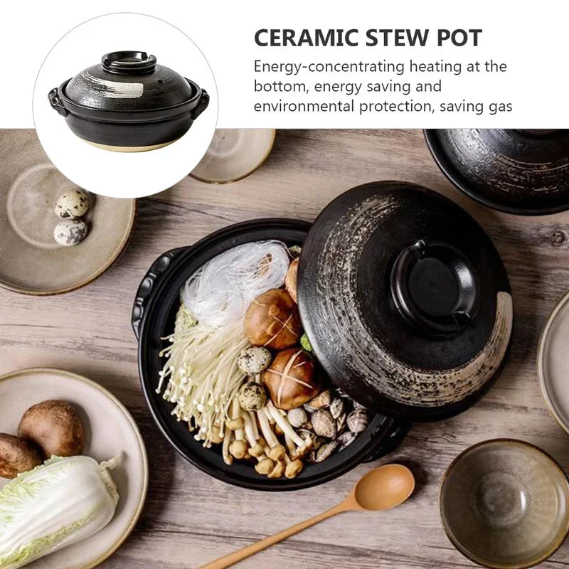 Pot Ceramic Clay Cooking Casserole Japanese Stew Soup Lid Earthenware Hot Pots Korean Stockpot Dish Pan Cookware Stock Chinese
