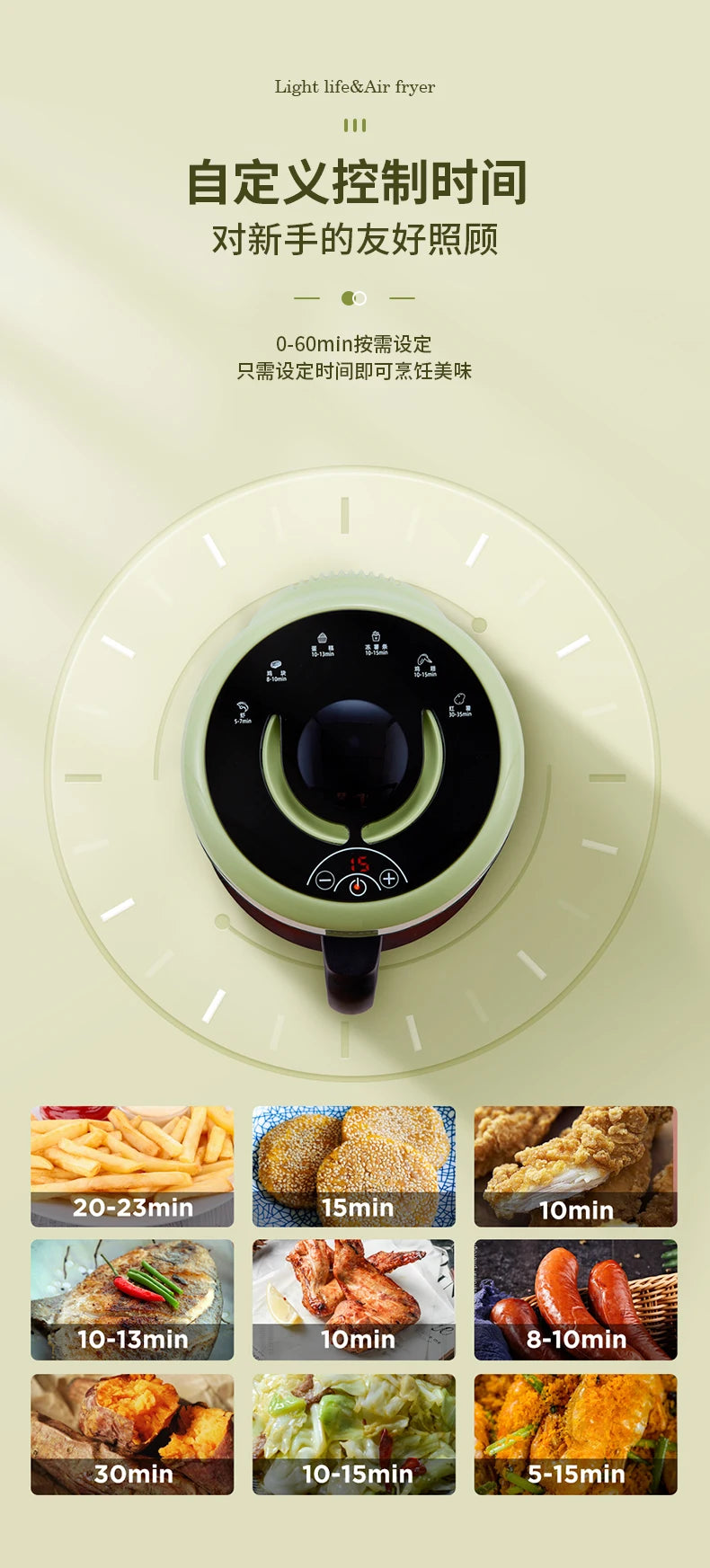Small Glass Air Fryer Electric Kawaii Cooking Health 2l Mini Air Fryer Home Smart Fries Nonstick Friggitrice Ad Aria Kitchen Pot