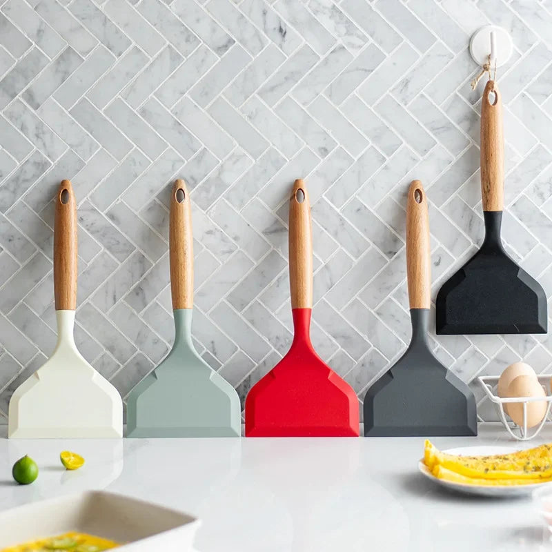 Non-stick Silicone Spatula Wide Mouth Yuzi Burning Omelette Pancakes Fried Eggs Shovel Kitchen Accessories Cooking Gadgets