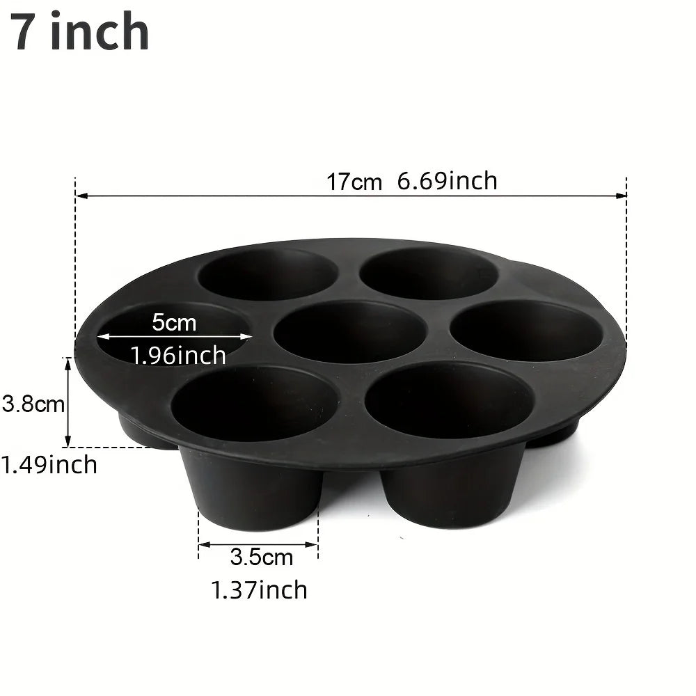 7 hole Silicone Cake Mold Airfryer Accessories Microwave Oven Baking Mold Food Grade Baking Cake Silicone Mold Baking Tools