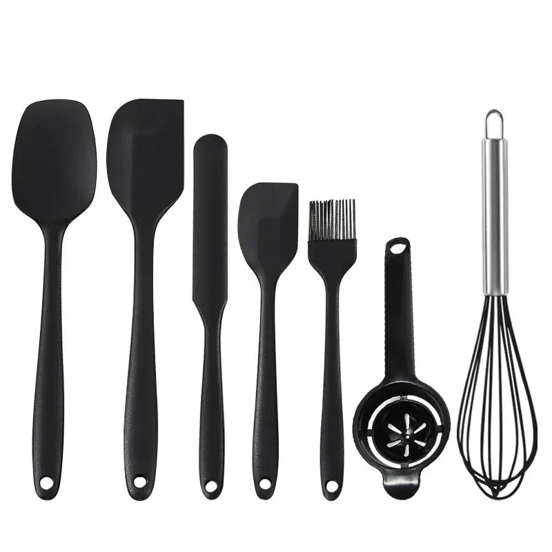 7 Piece Silicone Spatula Set Non-Stick Heat-Resistant Spatulas Turner for Cooking Baking Mixing Baking Tools
