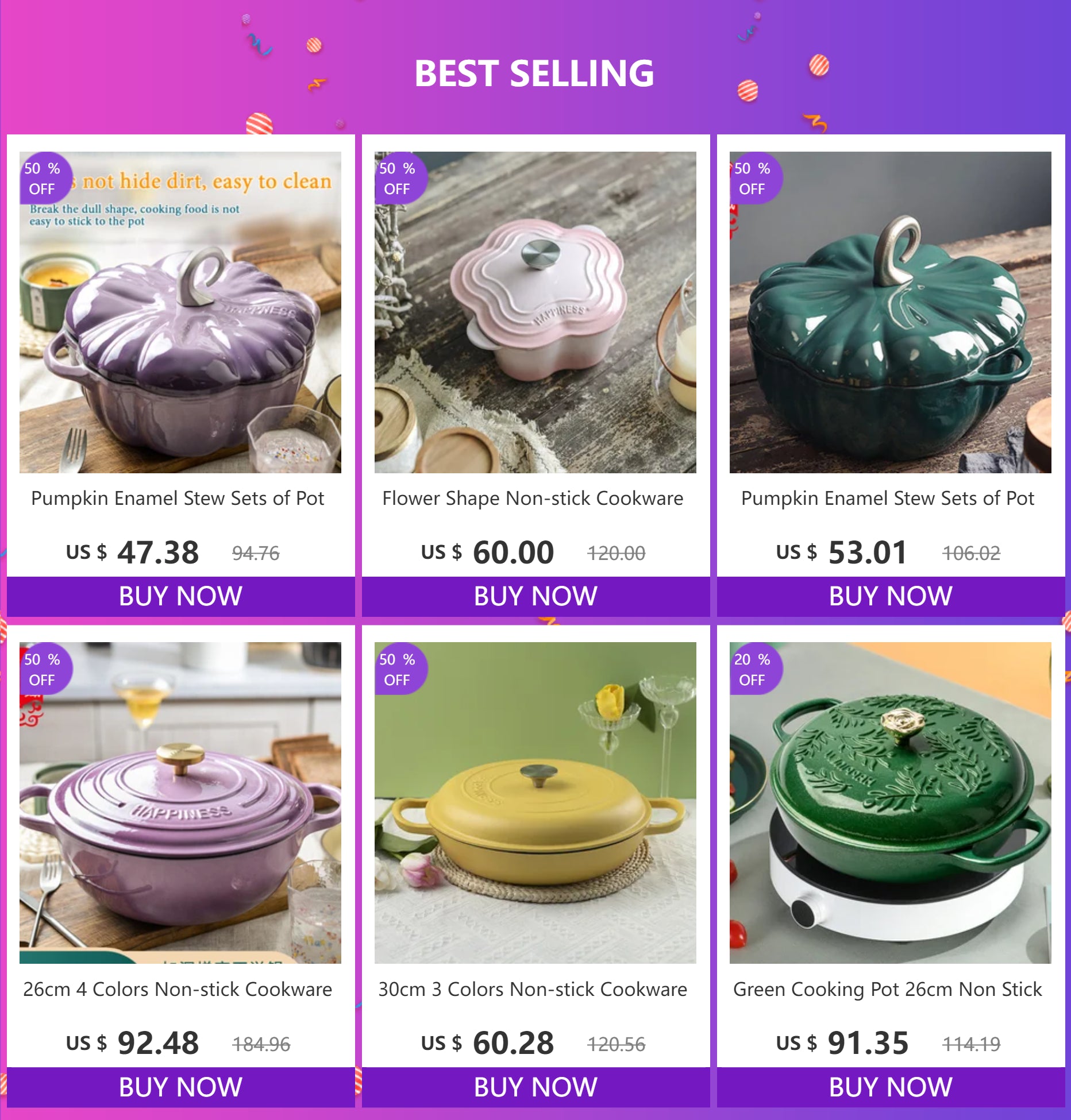 Pumpkin Enamel Stew Sets of Pot and Pans Iron Casserole Pots for Kitchen Glass Pan for Cooking Kitchenware Set Non Stick Food