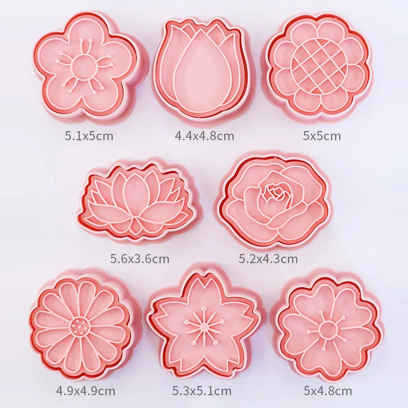 8pcs/set Cookie Cutter Stamp Cat Shape Mold Pastry for Baking Biscuits Christmas Cookie Type Cake Decor cookie cutters