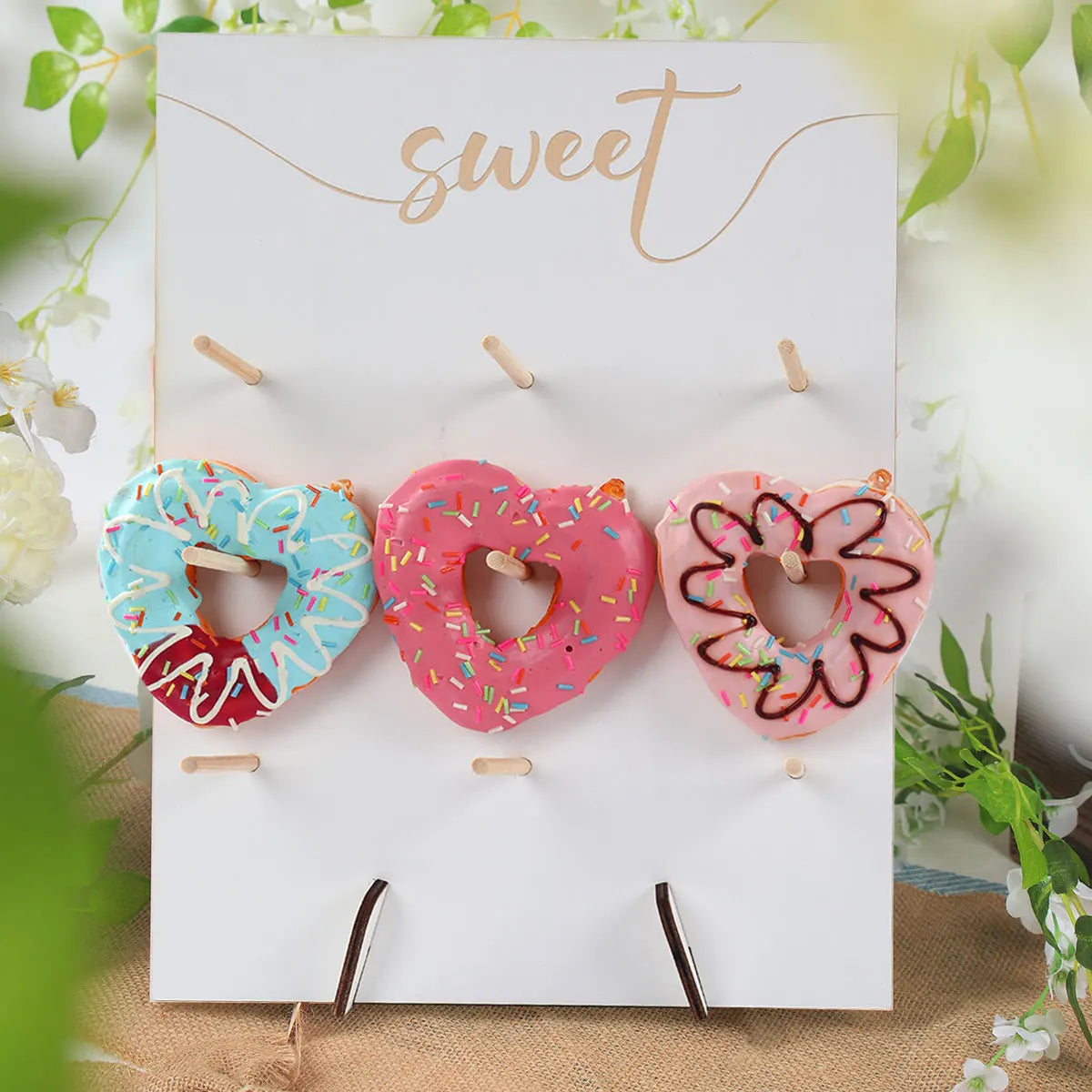 Wedding Decoration Wooden Donut Stand Wall Dessert Doughnut Table Holder Wedding Mariage Supplies Kid Birthday Party Baby Shower