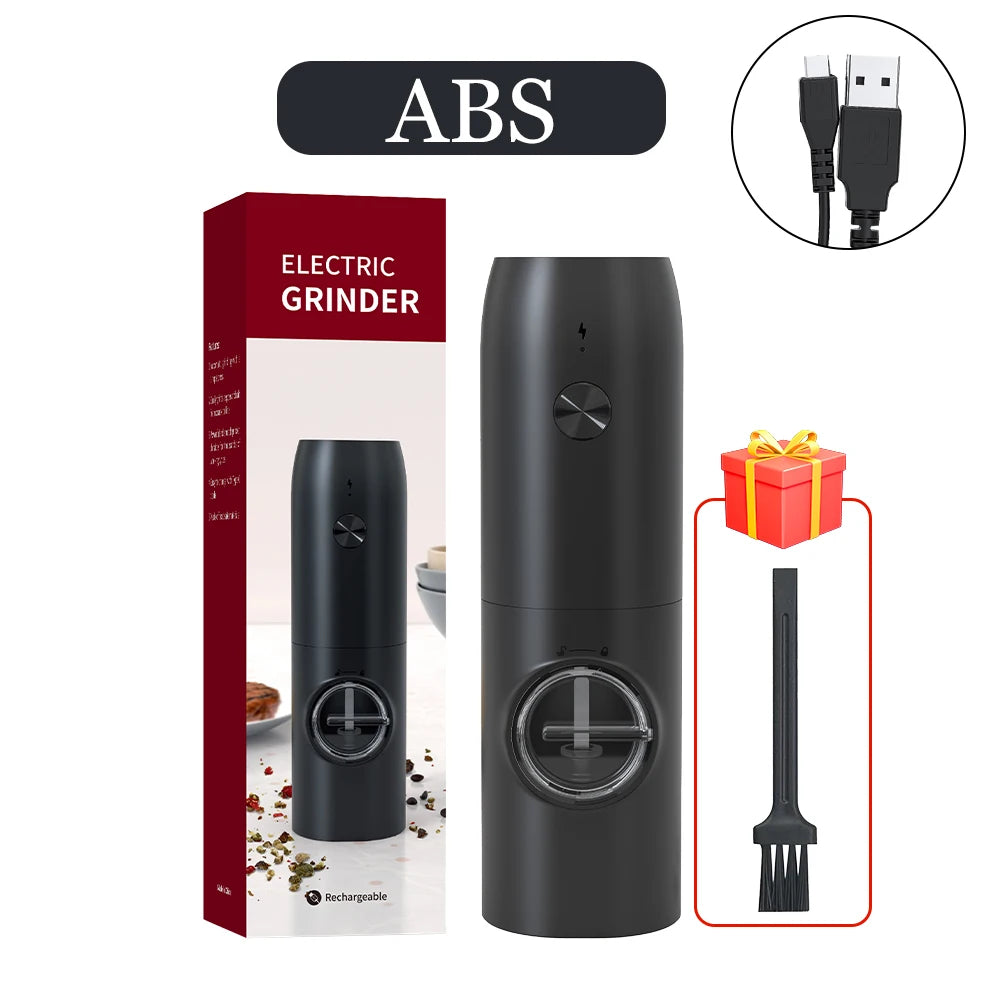 Usb Rechargeable Electric Salt And Pepper Grinder With Adjustable Coarseness Refillable Mill Battery Powered Kitchen Gadget
