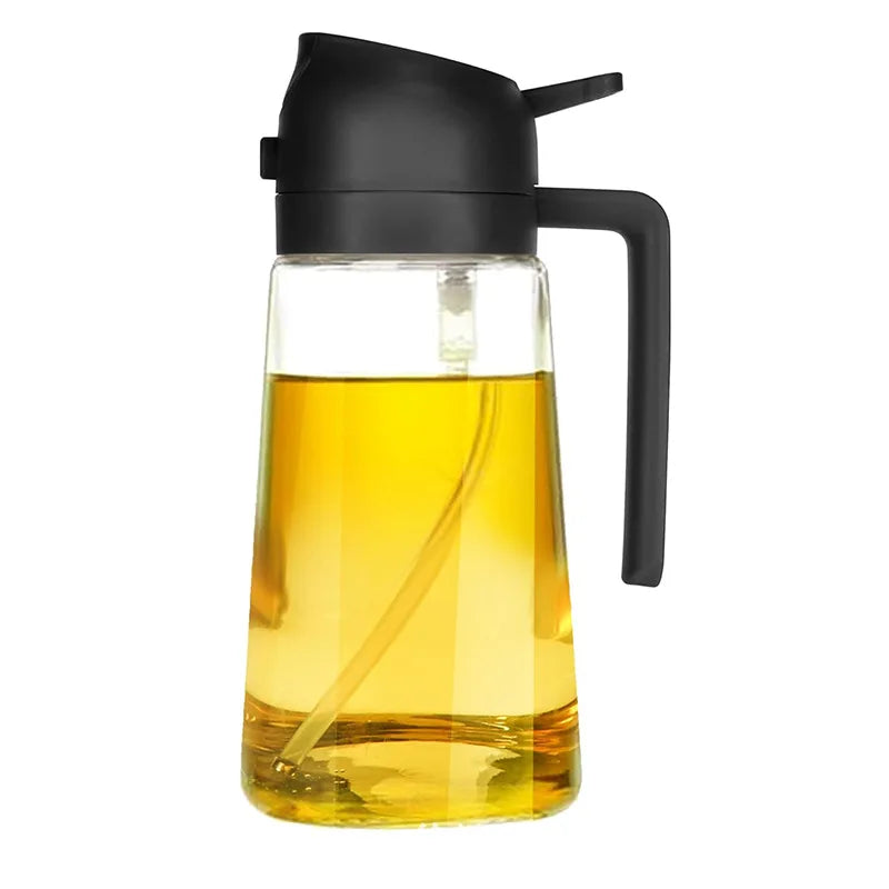 2in1 Glass Spray Oil Sprayer Bottle Spray Oil Dispenser Oil Jar Cruet BBQ Kitchen Baking Roasting Picnic Kitchen Tool