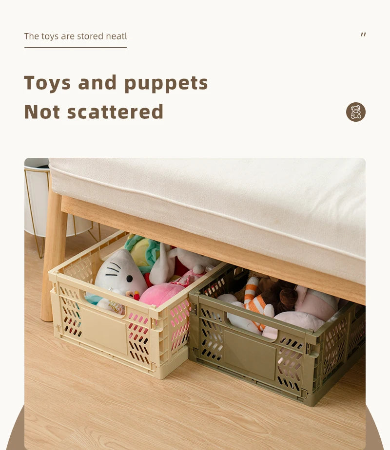 Hot Sale Small Collapsible Plastic Folding Kitchen Fruit Vegetable Household Storage Basket with Handle