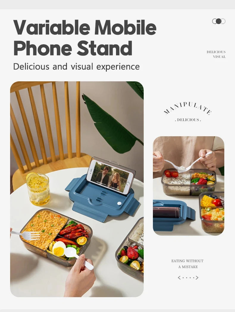1pc Lunch Boxes, Tragbare Geteilte Lunchbox, Ins Nordic Style -Box, Getrennte Lunchbox