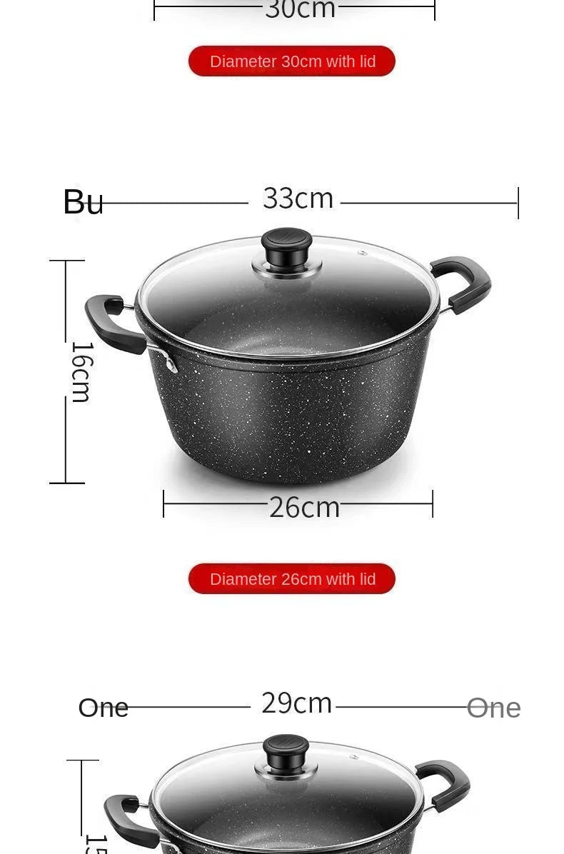 Soup Pot Non-stick  Thick Soup Stew Pot Cook Noodles Hot Milk Porridge  Gas Cooker Universal Induction Pot Instant