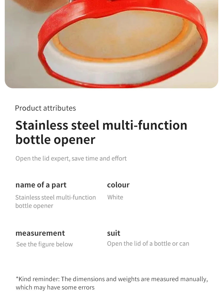 Home Stainless Steel Quick Bottle Opener Adjustable Can Opener Glasses Jar Lid Opener Kitchen Gadgets